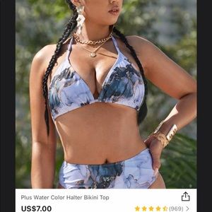 Marble pattern sting bikini top